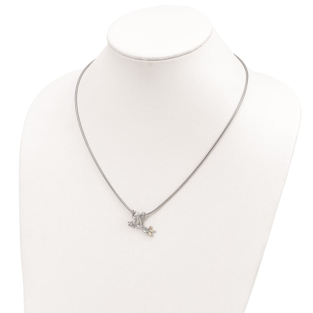 Landstrom's Mt. Rushmore Black Hills Sterling Silver 12K Gold Accents Frog Slide 20 inch Lobster Clasp Necklace QBH146-20