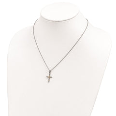 Landstrom's Mt. Rushmore Black Hills Sterling Silver 12K Gold Accents Cross 18 inch Spring Ring Clasp Necklace QBH158-18
