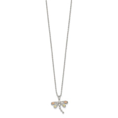 Landstrom's Mt. Rushmore Black Hills Sterling Silver 12K Gold Accents Dragonfly18 inch Spring Ring Clasp Necklace QBH186-18