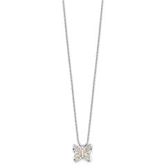 Landstrom's Mt. Rushmore Black Hills Sterling Silver 12K Gold Accents Butterfly 18 inch Spring Ring Clasp Necklace QBH258-18