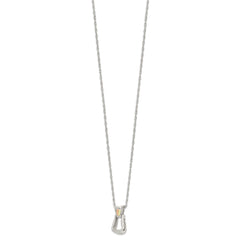 Landstrom's Mt. Rushmore Black Hills Sterling Silver 12K Gold Accents Stirrup 18 inch Spring Ring Clasp Necklace QBH269-18