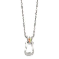 Landstrom's Mt. Rushmore Black Hills Sterling Silver 12K Gold Accents Stirrup 18 inch Spring Ring Clasp Necklace QBH269-18