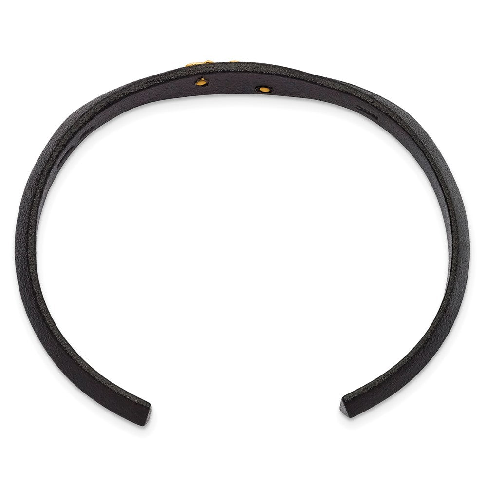 Landstrom's Mt. Rushmore Black Hills Base Metal Black Powder Coated with 10K Tri-color Accents Bangle QBH273