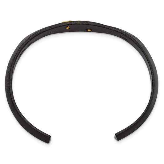 Landstrom's Mt. Rushmore Black Hills Base Metal Black Powder Coated with 10K Tri-color Accents Bangle QBH273