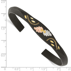 Landstrom's Mt. Rushmore Black Hills Base Metal Black Powder Coated with 10K Tri-color Accents Bangle QBH273