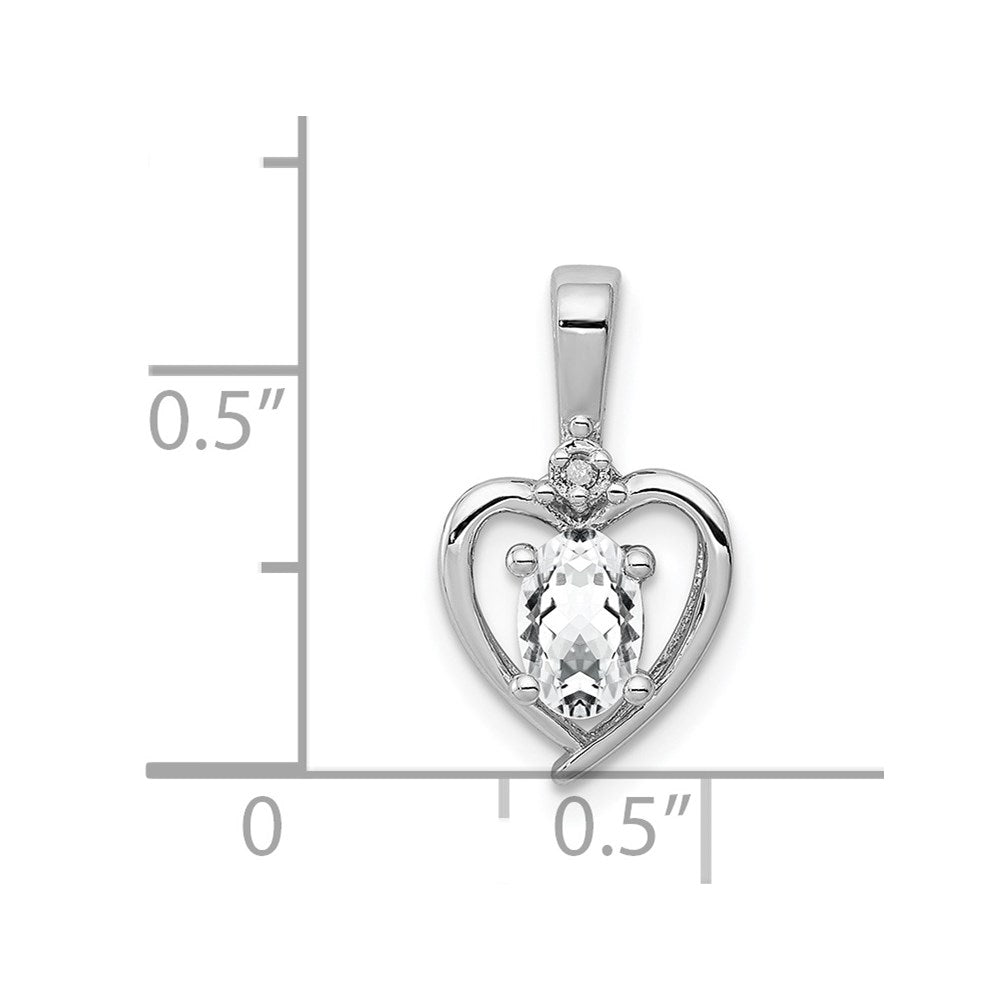 Sterling Silver Rhodium-plated White Topaz & Diam. Pendant QBPD19APR
