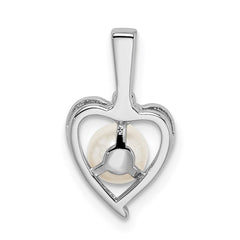 Sterling Silver Rhodium-plated FW Cultured Pearl & Diam. Pendant QBPD19JUN