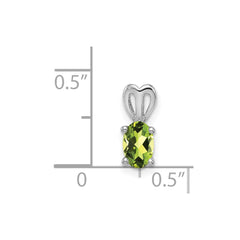 Sterling Silver Rhodium-plated Peridot Pendant QBPD20AUG