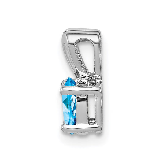 Sterling Silver Rhodium-plated Light Swiss Blue Topaz Pendant QBPD20DEC