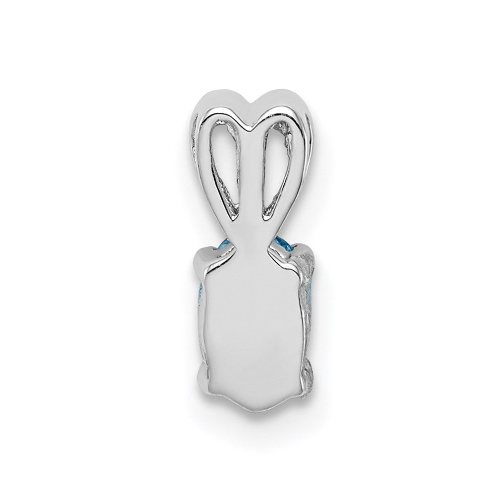 Sterling Silver Rhodium-plated Light Swiss Blue Topaz Pendant QBPD20DEC