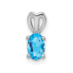 Sterling Silver Rhodium-plated Light Swiss Blue Topaz Pendant QBPD20DEC