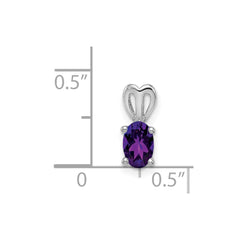 Sterling Silver Rhodium-plated Amethyst Pendant QBPD20FEB