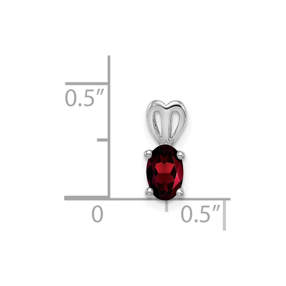 Sterling Silver Rhodium-plated Garnet Pendant QBPD20JAN