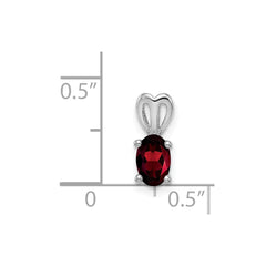 Sterling Silver Rhodium-plated Garnet Pendant QBPD20JAN