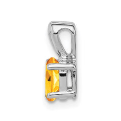 Sterling Silver Rhodium-plated Citrine Pendant QBPD20NOV