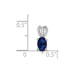 Sterling Silver Rhodium-plated Created Sapphire Pendant QBPD20SEP