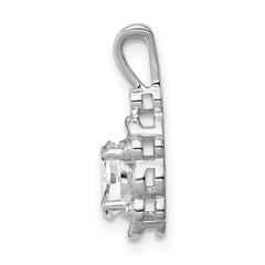 Sterling Silver Rhodium-plated White Topaz & Diam. Pendant QBPD21APR