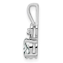 Sterling Silver Rhodium-plated White Topaz & Diam. Pendant QBPD23APR