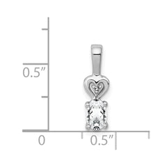 Sterling Silver Rhodium-plated White Topaz & Diam. Pendant QBPD23APR