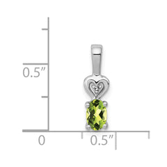 Sterling Silver Rhodium-plated Peridot & Diam. Pendant QBPD23AUG