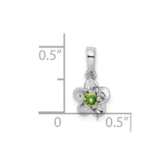 Sterling Silver Rhodium-plated Floral Peridot Pendant QBPD30PE