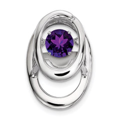 Sterling Silver Rhodium Amethyst Birthstone Vibrant Chain Slide QBPD32FEB