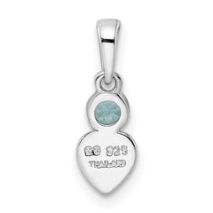 Sterling Silver Rhodium-plated Polished LS Blue Topaz Heart Pendant QBPD35DEC