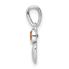 Sterling Silver Rhodium-plated Polished Citrine Heart Pendant QBPD35NOV