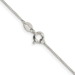 Sterling Silver Rhodium-plated .8mm 8 Sided Diamond-cut Box ChainQBR015R