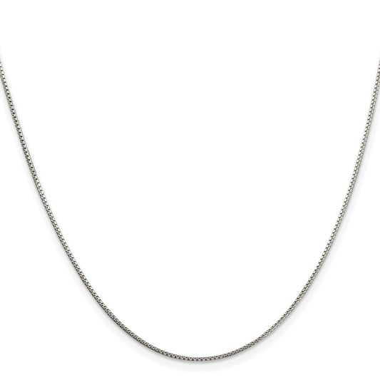 Sterling Silver Rhodium-plated 1mm 8 Sided Diamond-cut Box ChainQBR019R
