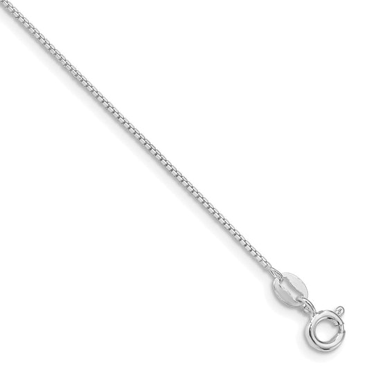 Sterling Silver Rhodium-plated 1mm 8 Sided Diamond-cut Box ChainQBR019R