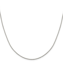Sterling Silver Rhodium-plated 1.15mm 8 Sided Diamond-cut Box ChainQBR022R