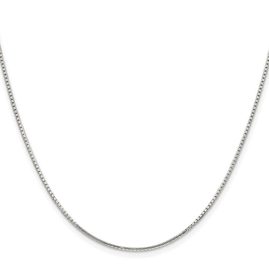 Sterling Silver Rhodium-plated 1.25mm 8 Sided Diamond-cut Box ChainQBR024R