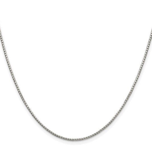 Sterling Silver Rhodium-plated 1.35mm 8 Sided Diamond-cut Box ChainQBR026R