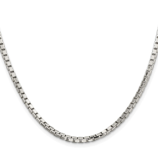 Sterling Silver Rhodium-plated 2.9mm 8 Sided Diamond-cut Box ChainQBR057R