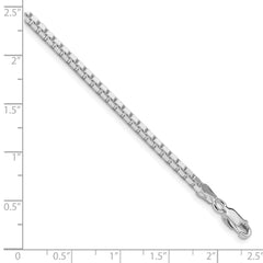 Sterling Silver Rhodium-plated 2.5mm Box ChainQBX050R-8