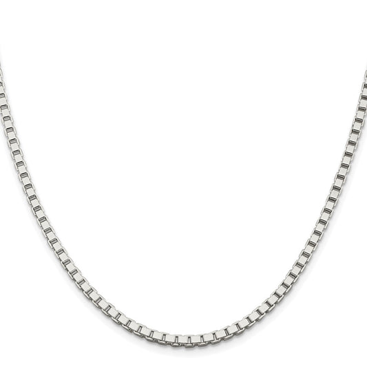 Sterling Silver Rhodium-plated 3mm Box ChainQBX057R