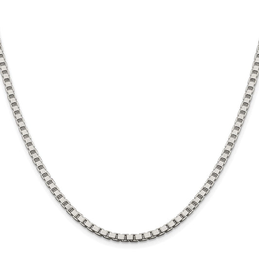 Sterling Silver Rhodium-plated 3.25mm Box ChainQBX060R