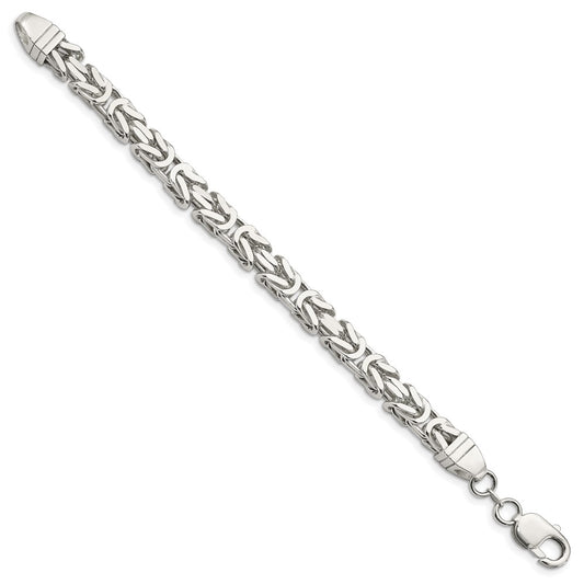 Sterling Silver 7.5mm Byzantine Chain QBZ180-8