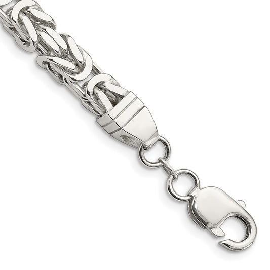 Sterling Silver 7.5mm Byzantine Chain QBZ180-8
