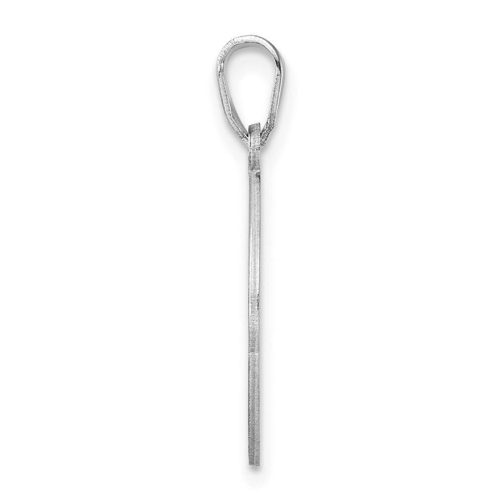 Small Sterling Silver Rhodium-plated Fancy Script Letter J Initial Pendant QC11257J