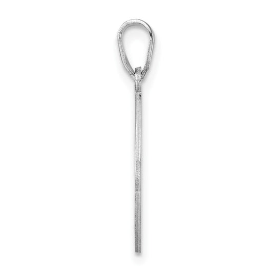 Small Sterling Silver Rhodium-plated Fancy Script Letter J Initial Pendant QC11257J