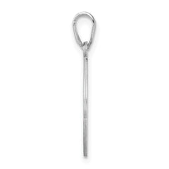 Small Sterling Silver Rhodium-plated Fancy Script Letter J Initial Pendant QC11257J