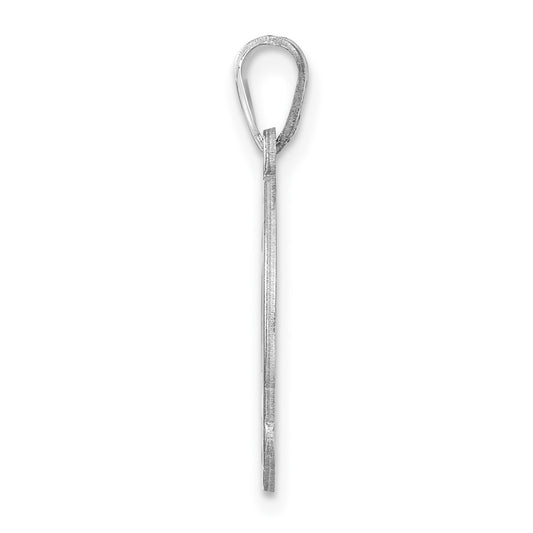 Small Sterling Silver Rhodium-plated Fancy Script Letter L Initial Pendant QC11257L