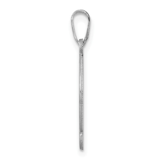 Small Sterling Silver Rhodium-plated Fancy Script Letter Q Initial Pendant QC11257Q