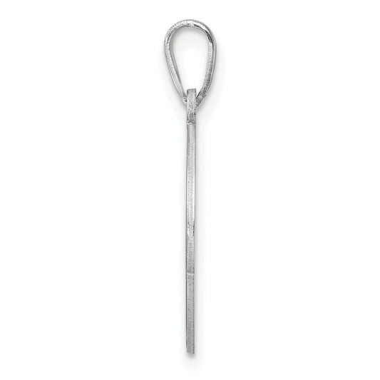 Small Sterling Silver Rhodium-plated Fancy Script Letter S Initial Pendant QC11257S
