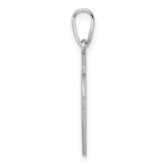 Small Sterling Silver Rhodium-plated Fancy Script Letter U Initial Pendant QC11257U
