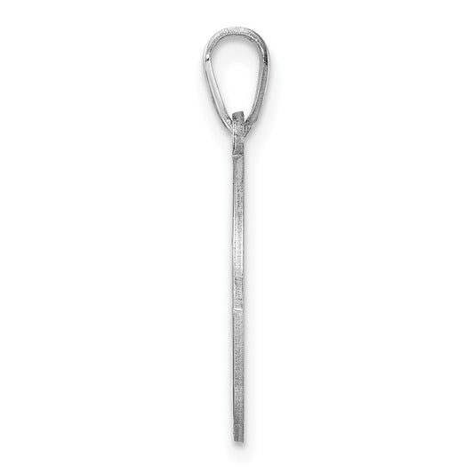 Small Sterling Silver Rhodium-plated Fancy Script Letter Z Initial Pendant QC11257Z