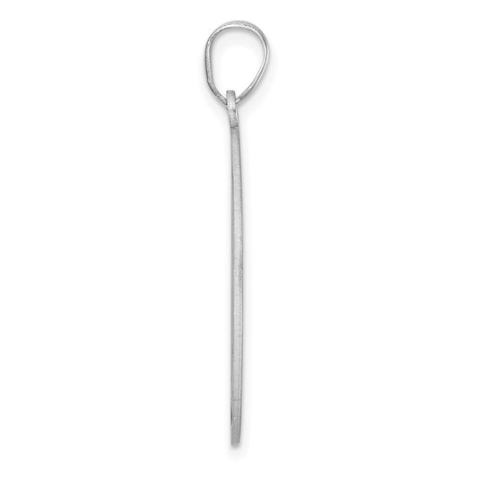 Large Sterling Silver Rhodium-plated Fancy Script Letter D Initial Pendant QC11258D
