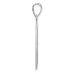 Large Sterling Silver Rhodium-plated Fancy Script Letter I Initial Pendant QC11258I